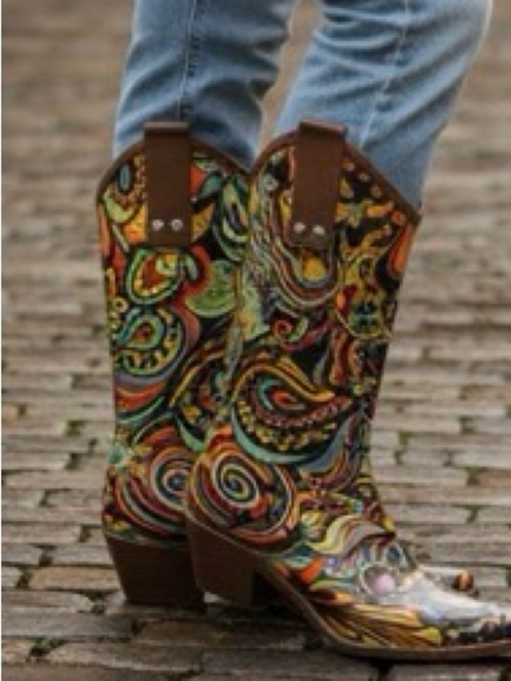 Bops by Beehive Women’s Psychedelic Western Cowboy Rain Boots Size 7 Festival